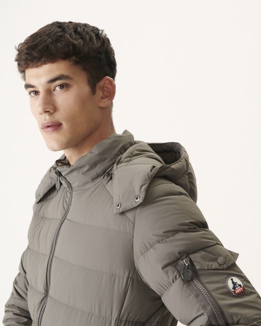 Taupe Extreme Cold Hooded Down Jacket Adrien Jott