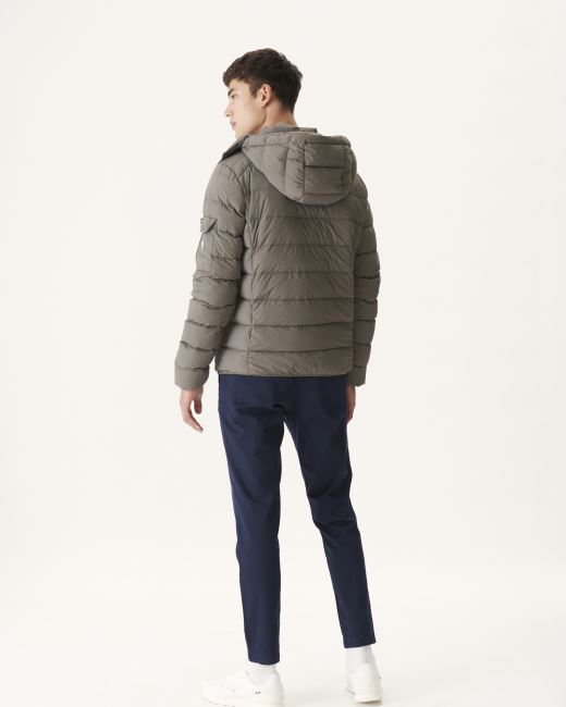Taupe Extreme Cold Hooded Down Jacket Adrien Jott