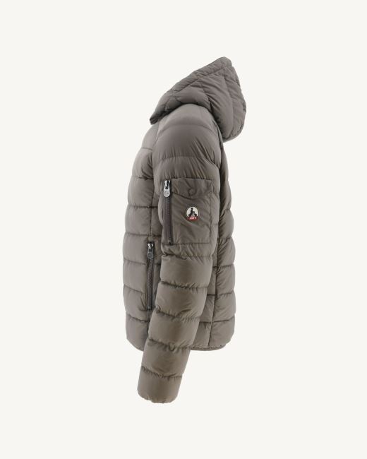 Taupe Extreme Cold Hooded Down Jacket Adrien Jott