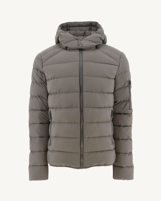 Taupe Extreme Cold Hooded Down Jacket Adrien Jott