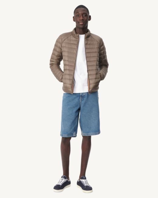 Taupe Lightweight Down Jacket Mat Jott