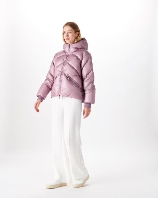 Violet Extreme Cold Hooded Puffer Jacket Stellar Jott