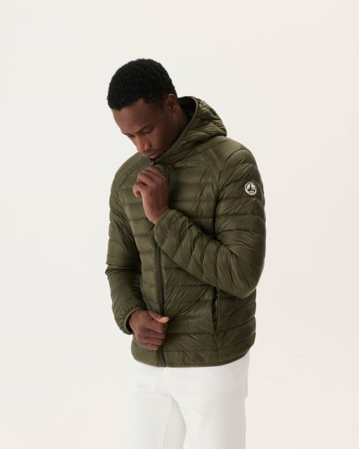 Lightweight Hooded Down Jacket Army Nico Jott