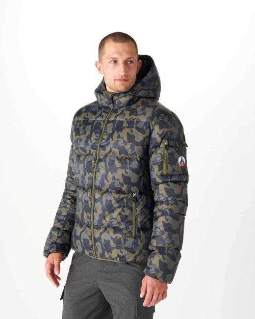 Jott Print Militaire Extreme Cold Hooded Down Jacket Java