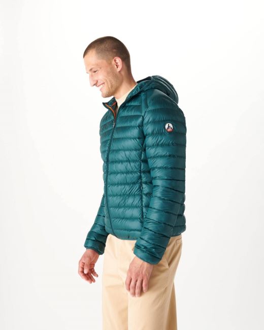 Lightweight Hooded Down Jacket Vert Fonce Nico Jott