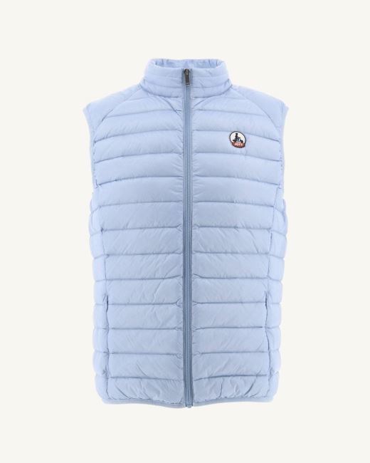 Soft Blue Sleevless Down Jacket Tom Jott