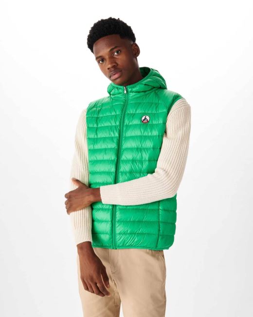 Jott Hooded Sleeveless Down Jacket Vert Pat
