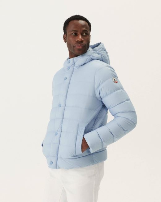 Soft Blue Jorge Hooded Puffer Jacket Jott
