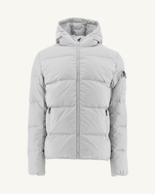 Soft Grey Toledo Extreme Cold Hooded Puffer Jacket Jott