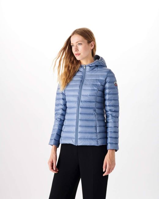 Lightweight Hooded Down Jacket Blue Delave Cloe Jott