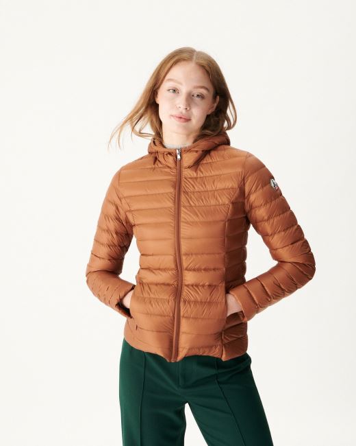 Lightweight Hooded Down Jacket Caramel Cloe Jott