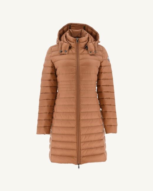Long Hooded Down Jacket Camel Vero Jott