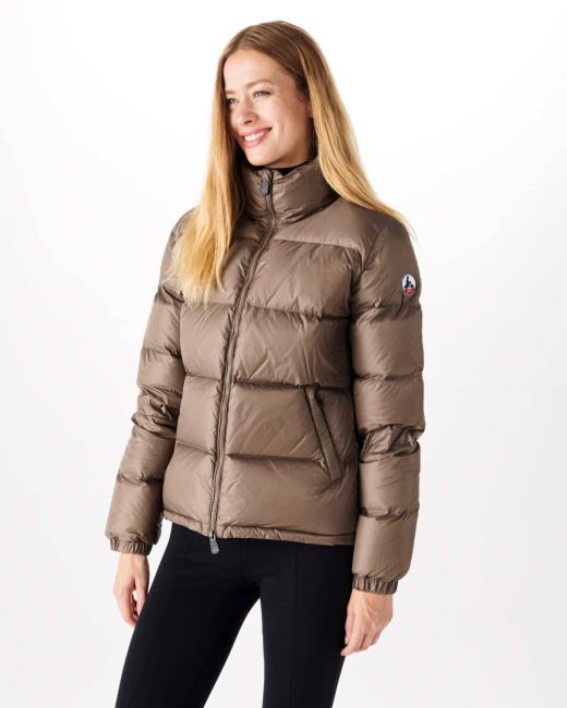Jott Extreme Cold Quilted Down Jacket Taupe Cardiff