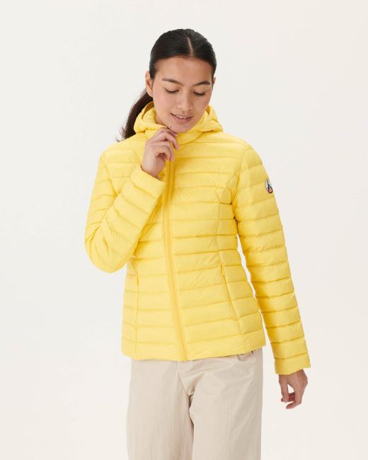 Jott Lightweight Hooded Down Jacket Soft Yellow Cloe