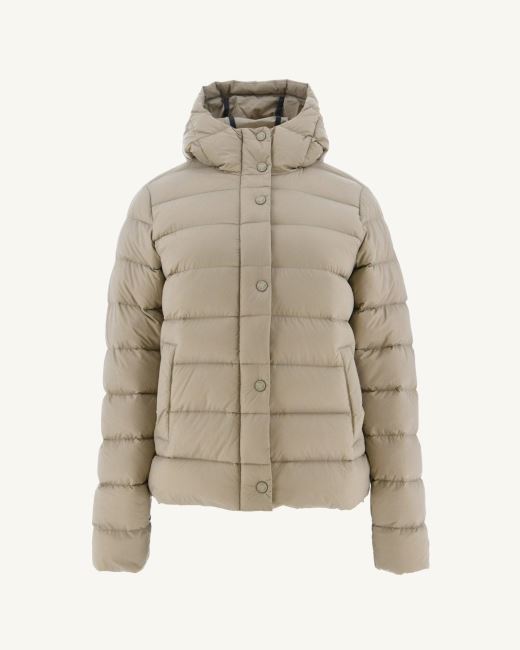 Jott Beige Jane Straight Hooded Puffer Jacket
