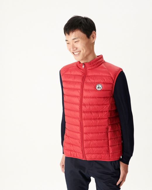 Red Sleeveless Down Jacket Tom Jott