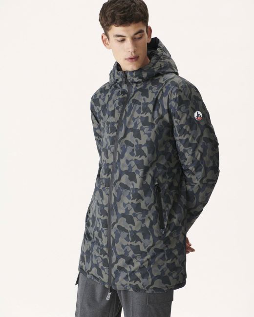 Jott Tonal Military Print/Black Reversible Light Down Jacket Amsterdam