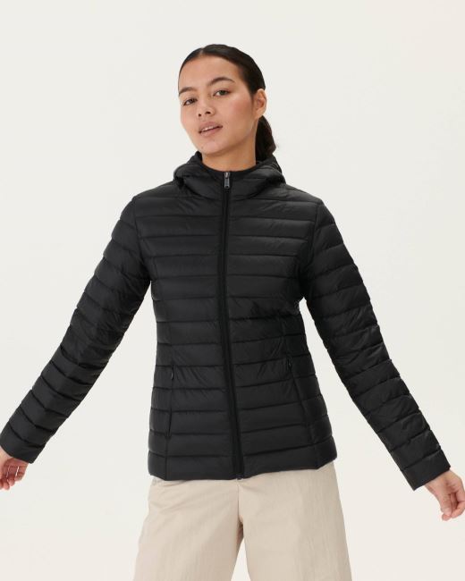 Lightweight Hooded Down Jacket Black Cloe Jott